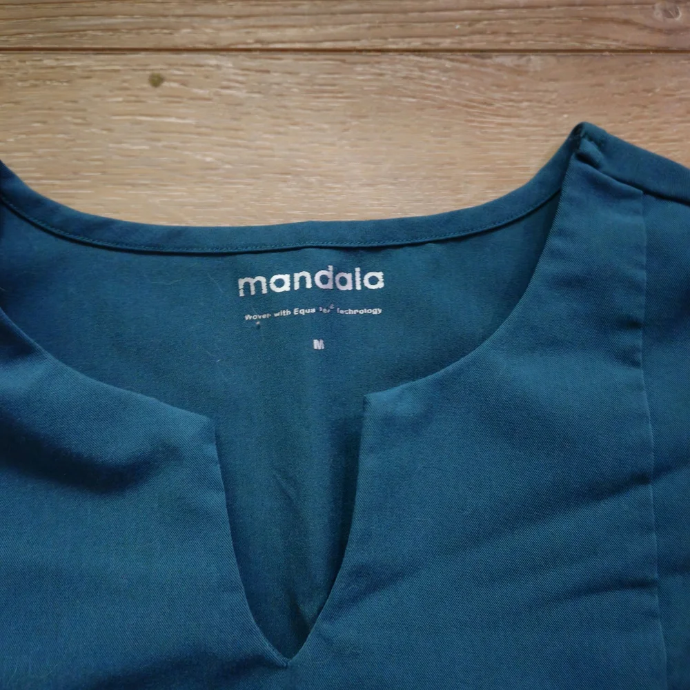 Mandala Teal Women's Teal Scrub Set - Picture 2 of 3